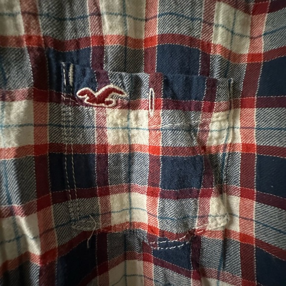 Hollister Red and Blue Casual Button Down Shirt - Picture 6 of 6